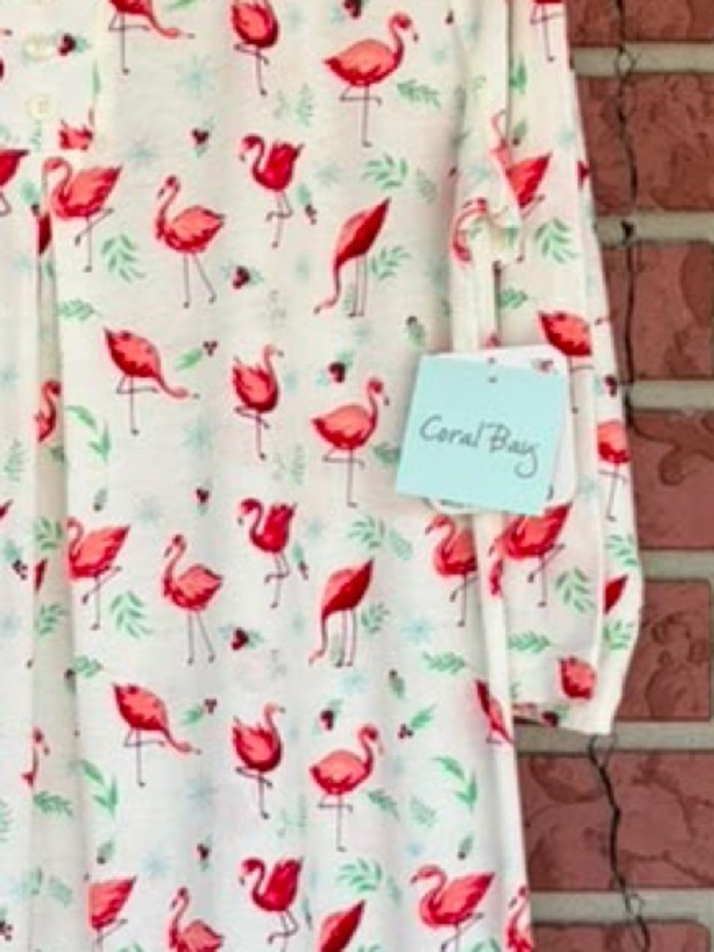 Coral Bay White Nightgown with Pink Flamingo Print - Picture 3 of 3